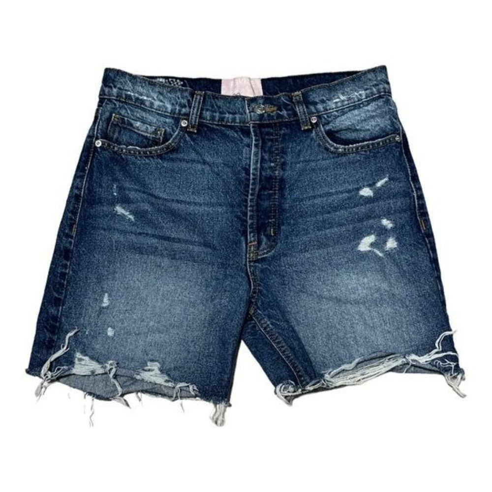 REVICE Blue Distressed Jean Shorts